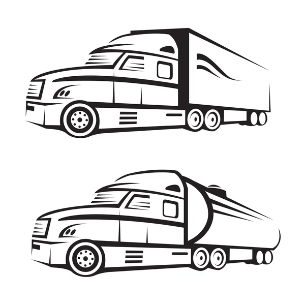 LKW und Tankwagen — Stockvektor