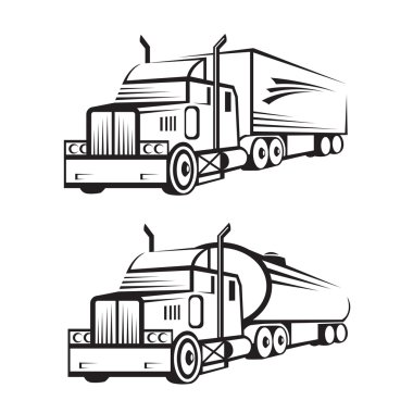 Truck and tank truck clipart