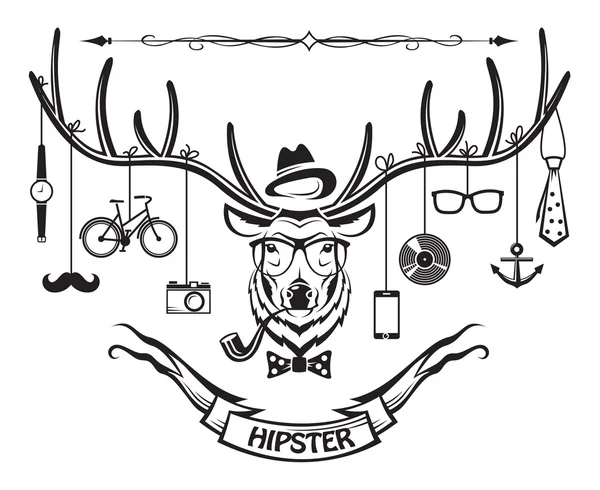 Hipster jelenia — Wektor stockowy