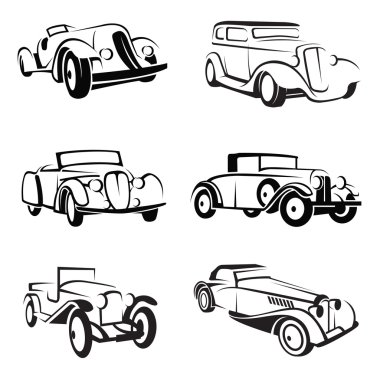 Set of retro cars clipart