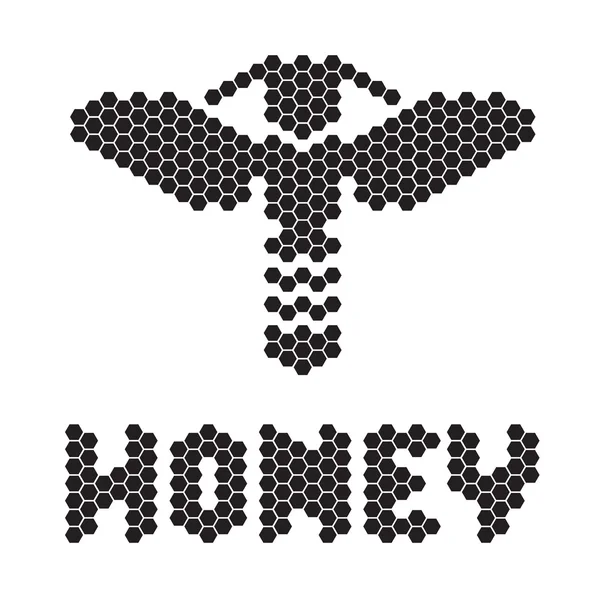 꿀벌과 벌 꿀 — 스톡 벡터