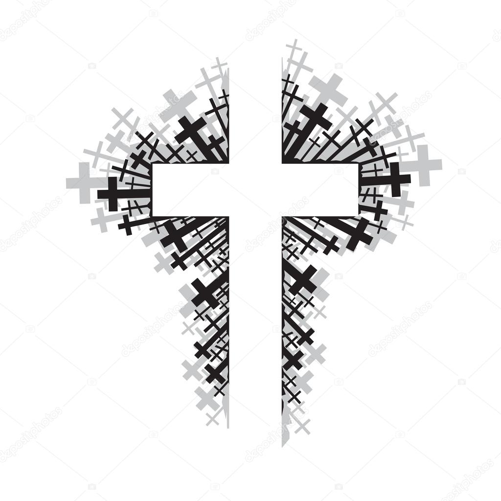 cross with banner clipart