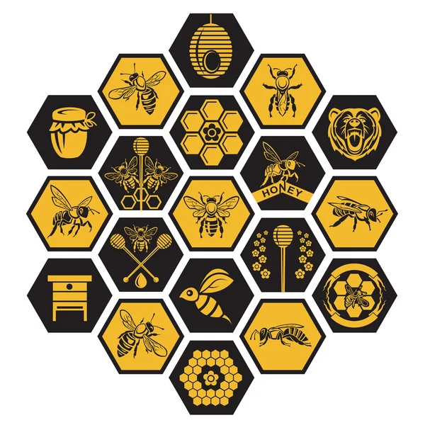 Set of honey labels — Stock Illustration Set of honey labels Stock Vector