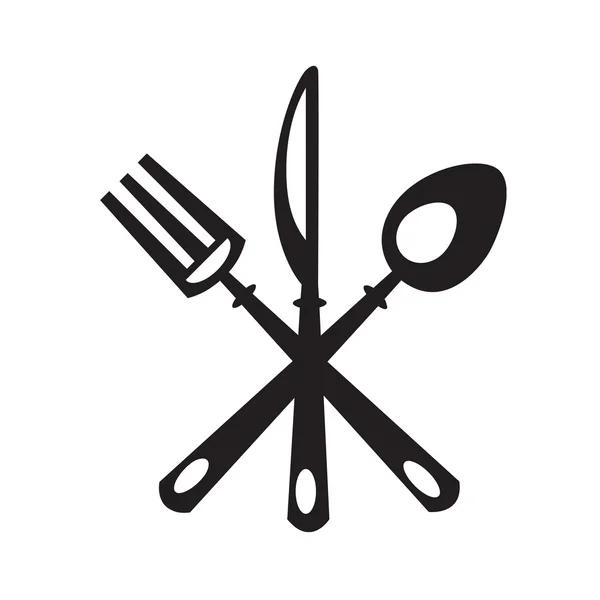 Couteau, fourchette et cuillère — Image vectorielle