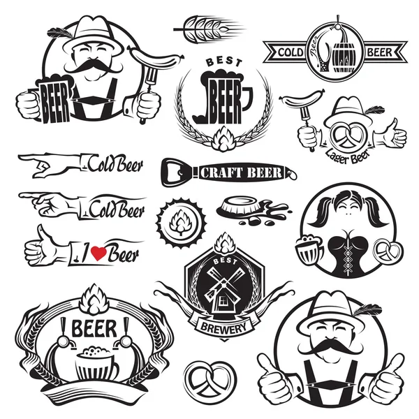 Bier pictogrammen set — Stockvector