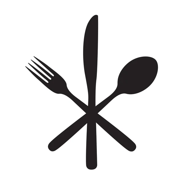 Cuchillo, tenedor y cuchara — Vector de stock
