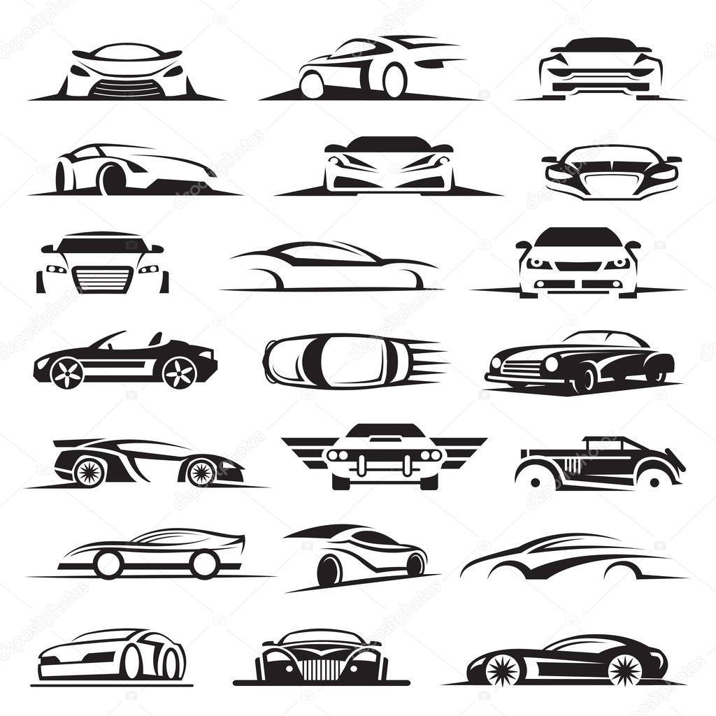 Set of twenty-one car icons