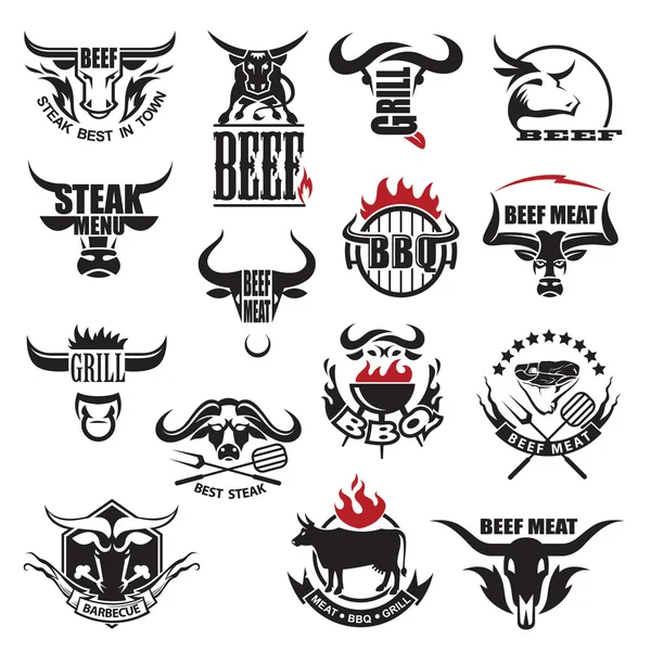 Beef meat icons — Stock Vector