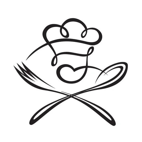 Cuchara, tenedor y chef — Archivo Imágenes Vectoriales