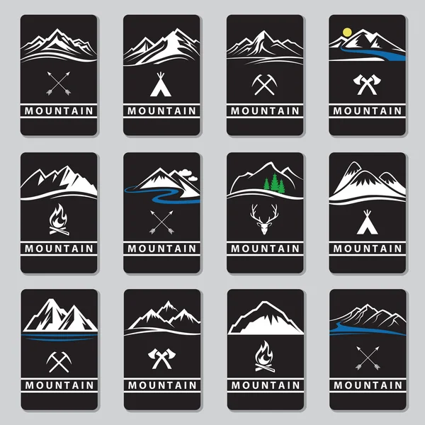 Set de tarjetas de montaña — Vector de stock