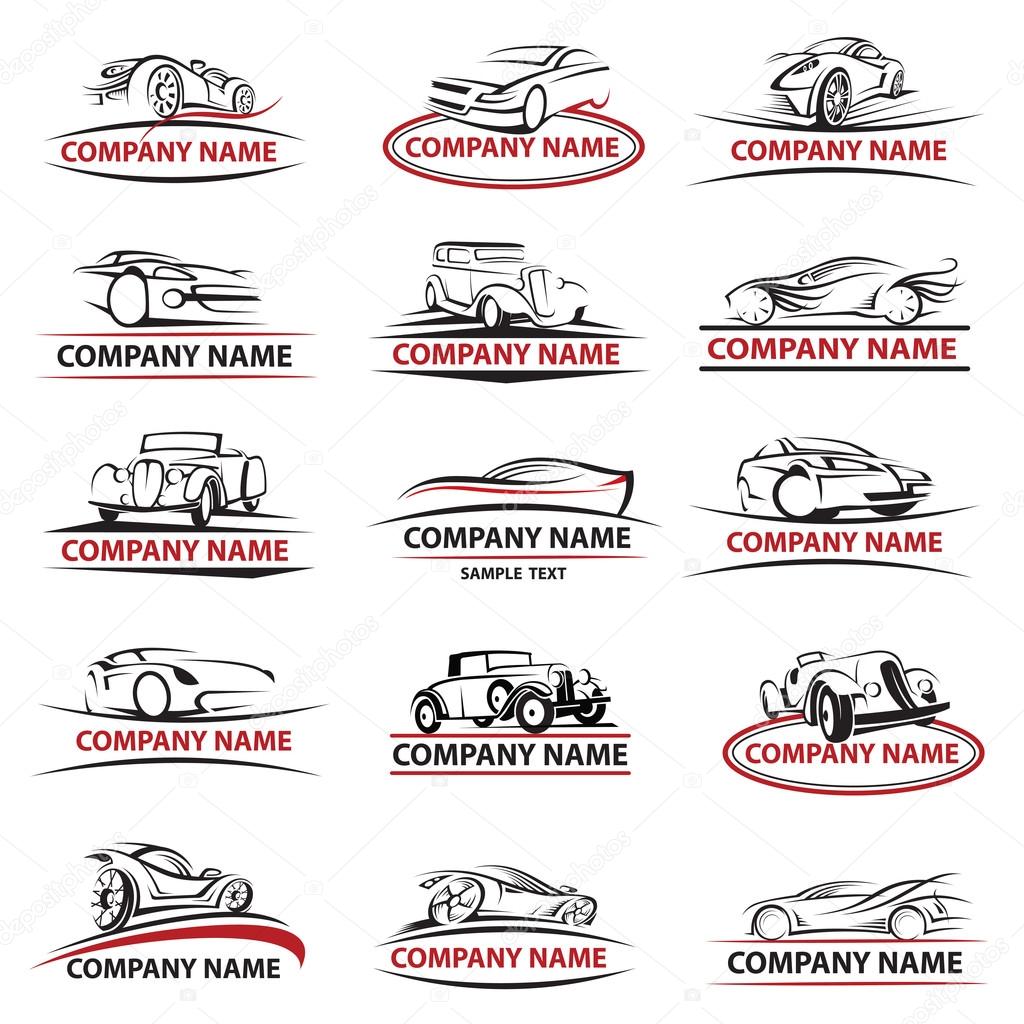 Set of fifteen car icons