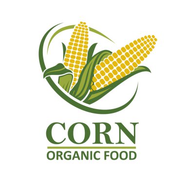 Mısır koçanı amblemi beyaz arkaplanda izole edildi