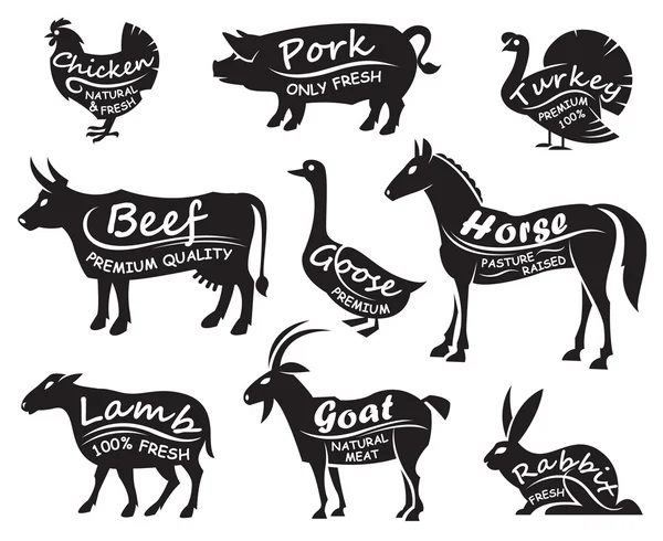 Farm animals set — Stock Vector