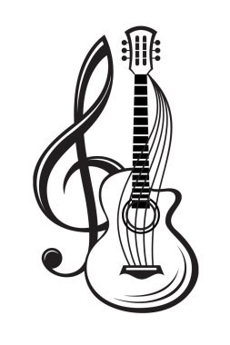 treble clef and guitar clipart