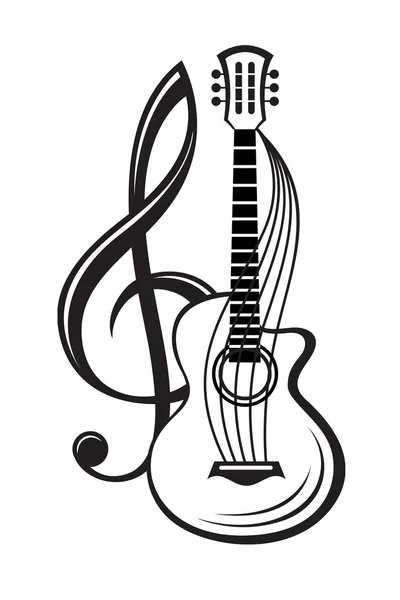 Clave y guitarra agudas — Vector de stock