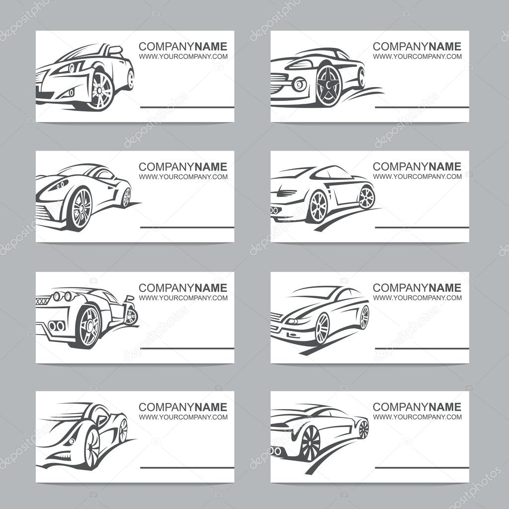 set of car business cards