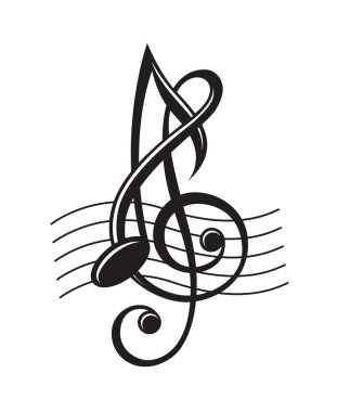 music notes on stave clipart