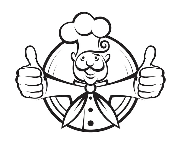 Diseño de chef monocromo — Vector de stock