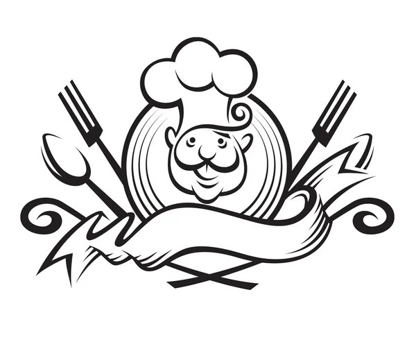 Diseño de chef monocromo — Vector de stock