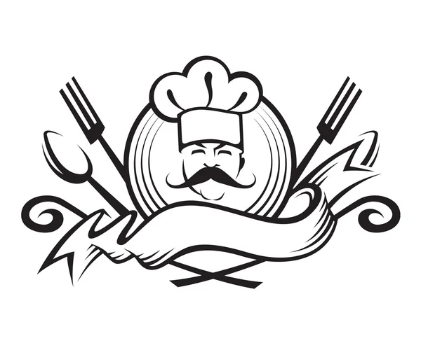 Diseño de chef monocromo — Vector de stock