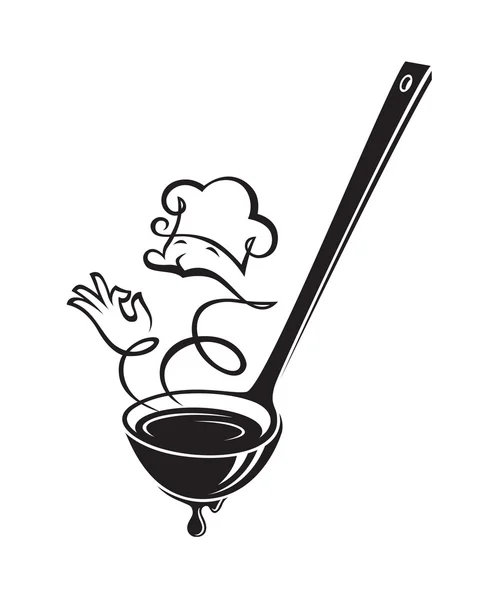 汤勺和蒸汽 — 图库矢量图片