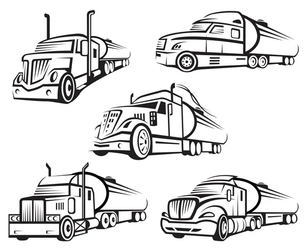 Set of tank truck — Stock Vector