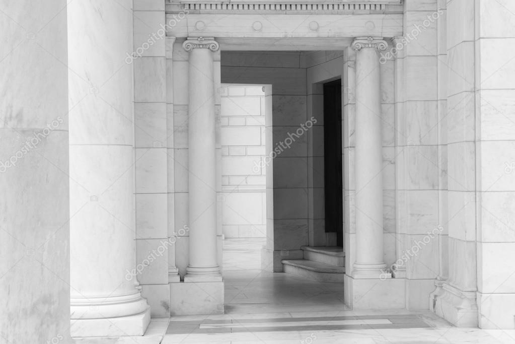 stone pillars of old building