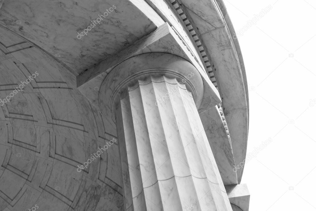 Stone pillars and dome of old building