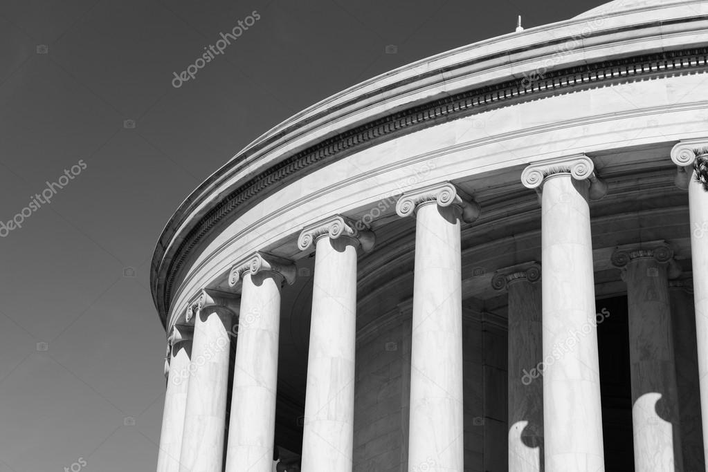 stone pillars at the Jefferson Memorial