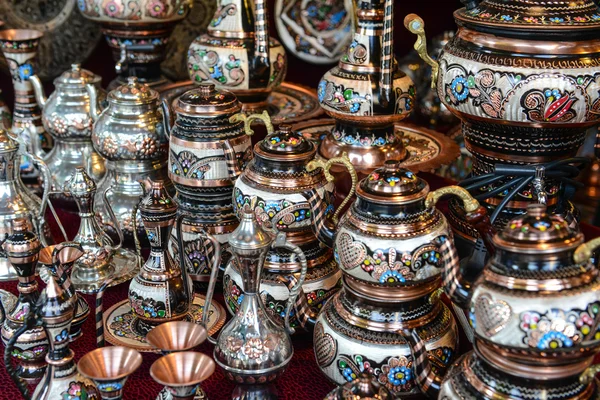 Turkish Teapots for Sale in Istanbul Turkey — Stock Photo, Image