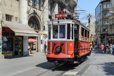 Istanbul Turkey Red Trolley clipart