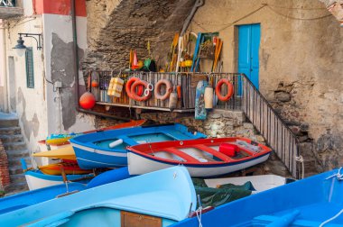 Riomaggiore balıkçı tekneleri
