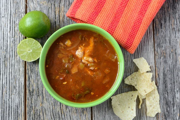 Sopa de tortilla con patatas fritas — Foto de Stock