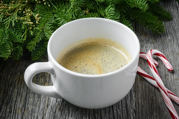 Coffee and Candy Canes — Stock Photo, Image