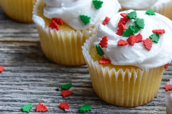 Chocolate and Vanilla Cupcakes — Stock Photo, Image