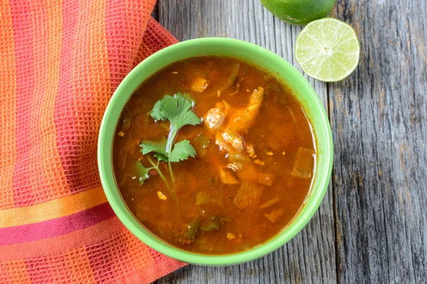 Tortilla Soup with fresh lime — Stock Image Tortilla Soup with fresh lime Stock Picture