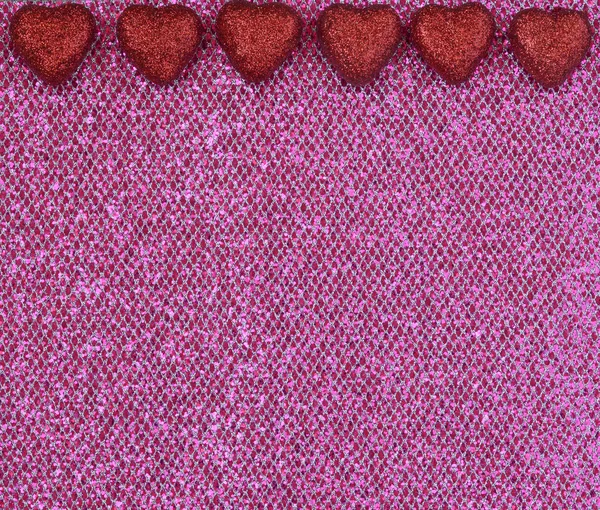 Červené srdce s pozadím Glitter — Stock fotografie