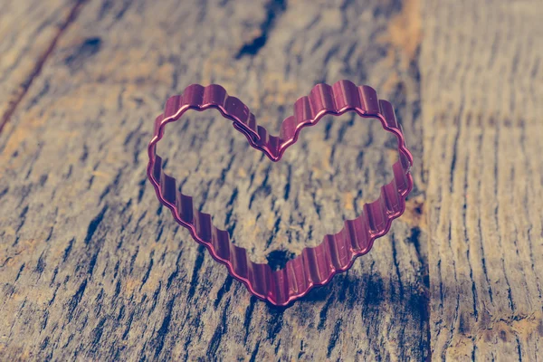 Coração em madeira vintage — Fotografia de Stock