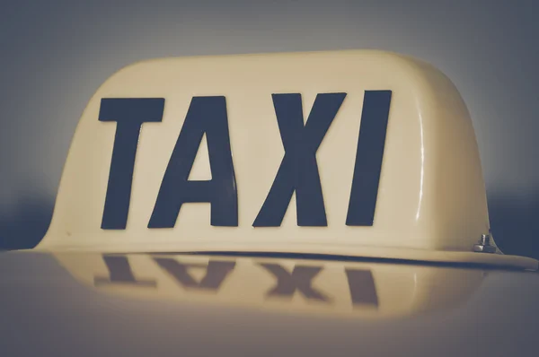 Taxi cabina auto tetto segno — Foto Stock