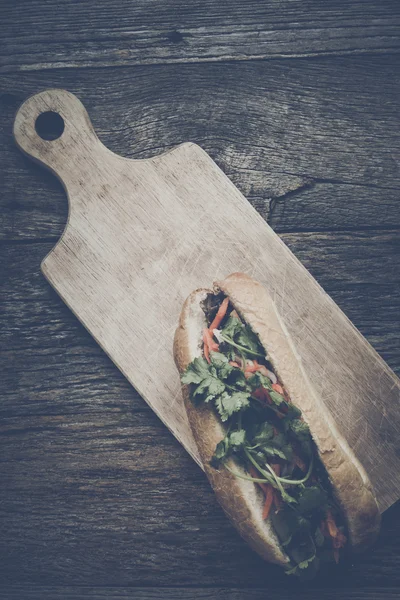 Vietnamese Grilled Pork Banh Mi Sandwich — Stock Photo, Image