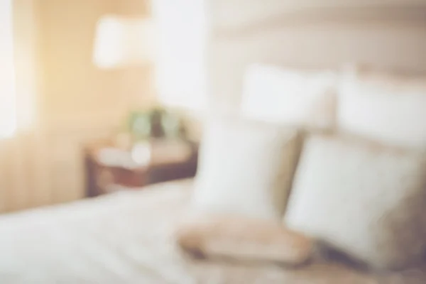 Blurred Bedroom with Bed — Stock Photo, Image