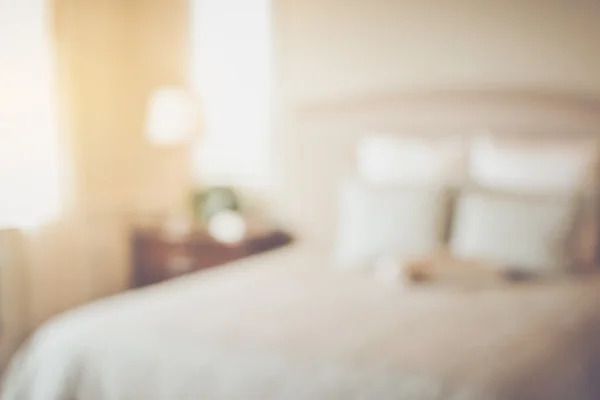 Blurred Bedroom with Bed — Stock Photo, Image