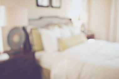 Blurred Bedroom with Bed clipart