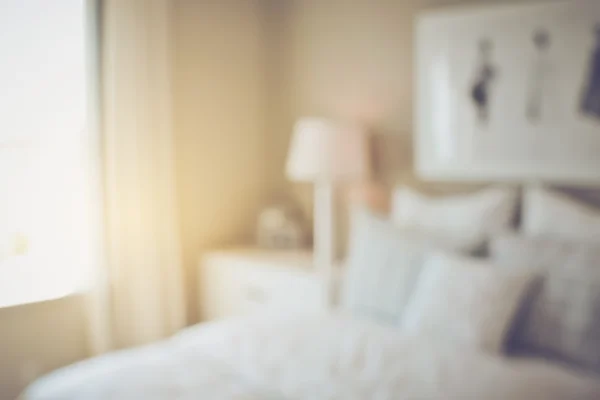 Blurred Bedroom with Retro Filter — Stock Photo, Image