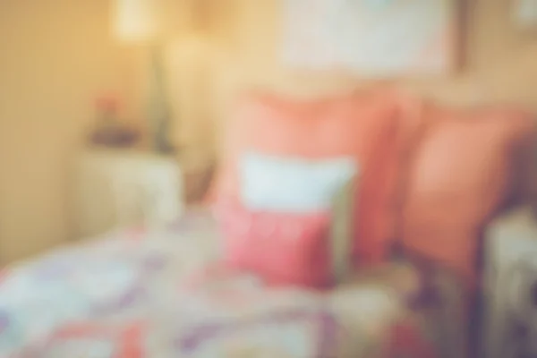 Blurred Bedroom with Bed — Stock Photo, Image