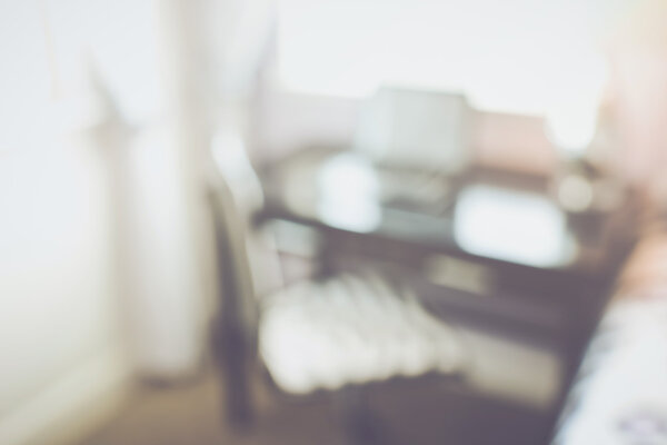 Blurred Office in Bedroom  as background