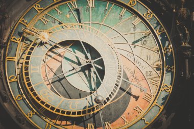 Detail of the astronomical clock clipart