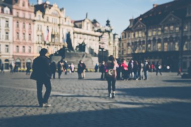 Blurred Tourists as background