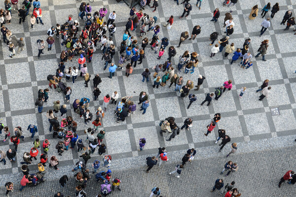 Crowd of People top view