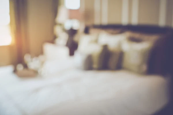 Blurred Bedroom with Bed — Stock Photo, Image